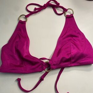 Vibrant Pink Triangle Bikini Top